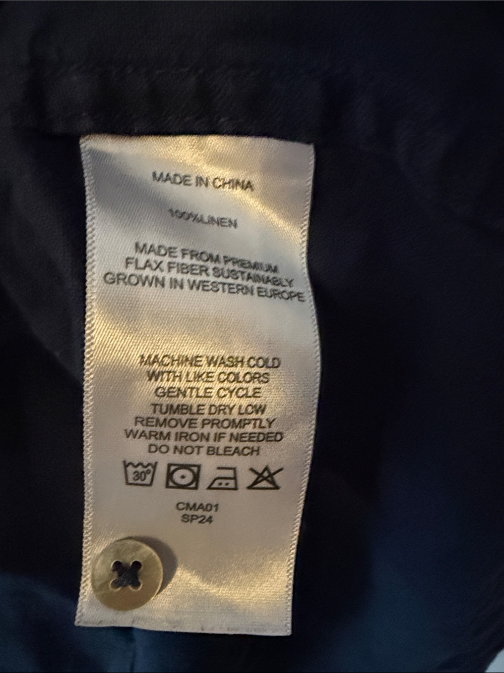 Quince 100% Linen Short Sleeve Swing Dress Navy Blue Size XL - Picture 5 of 5